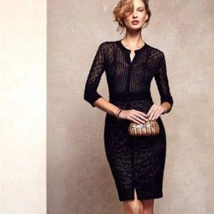 Anthropologie Beguile Byron Lars Mona Black Lace Button Front Dress